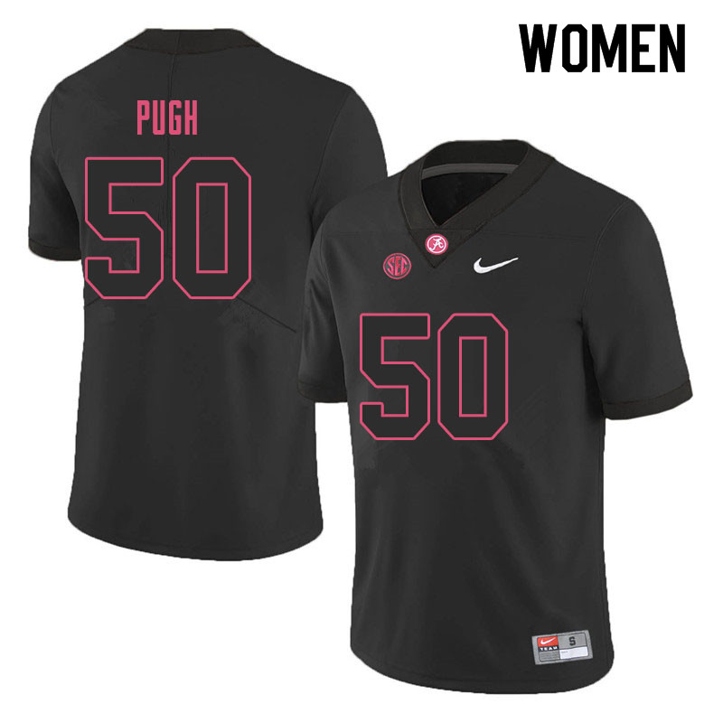 Women #50 Gabe Pugh Alabama Crimson Tide College Football Jerseys Sale-Black